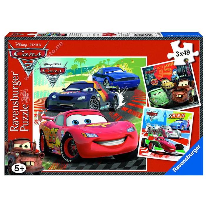 Ravensburger 3x49 Parça Çocuk Puzzle Cars 2 Yarış Keyfi