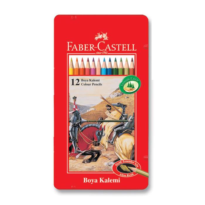 Faber Castell Kuru Boya Kalemi Metal Kutu 12 Renk 115844