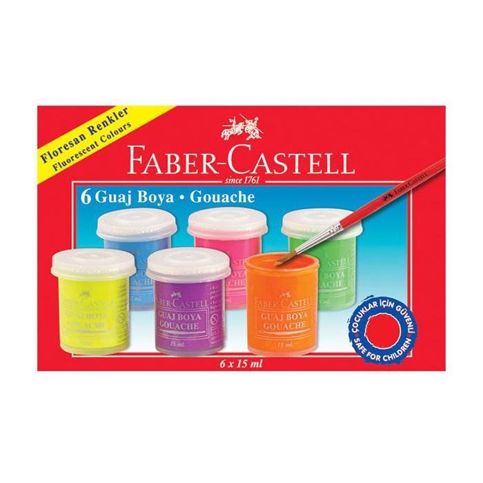 Faber-Castell Guaj Boya Floresan Renkler 6 Renk 160403