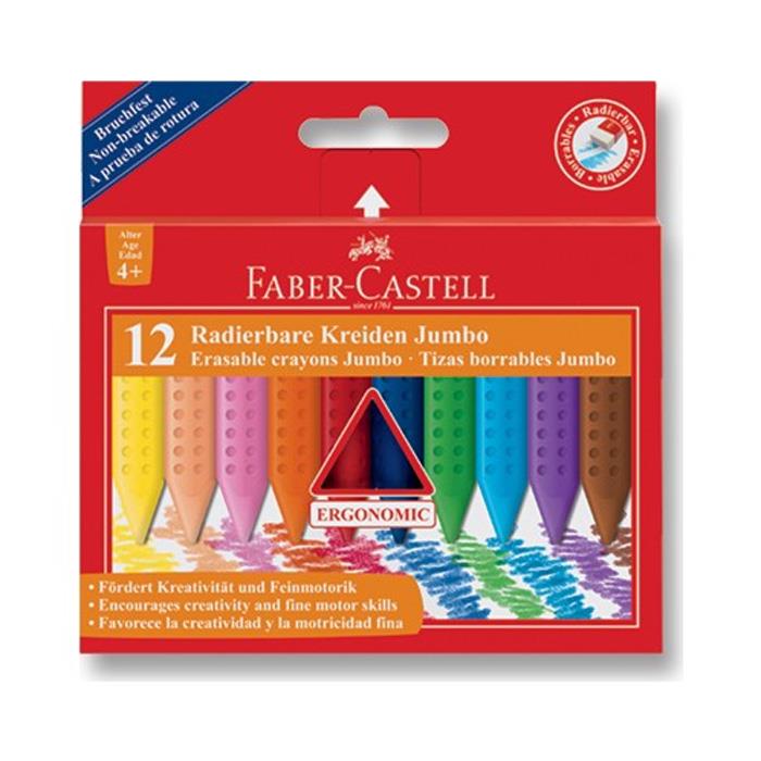 Faber-Castell Grip Jumbo Silinebilir Pastel Boya 12 Renk 122540