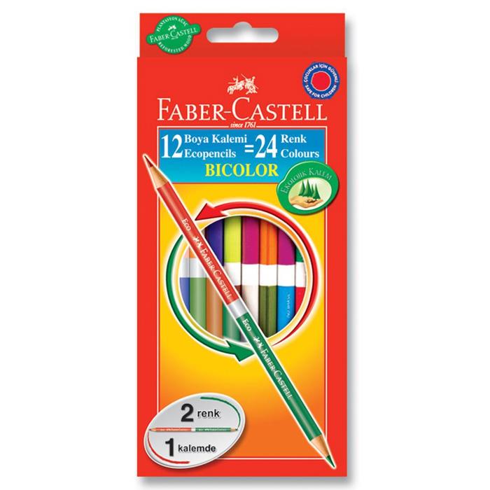Faber Castell Bicolor Çift Taraflı Boya Kalemi 24 Renk 120612