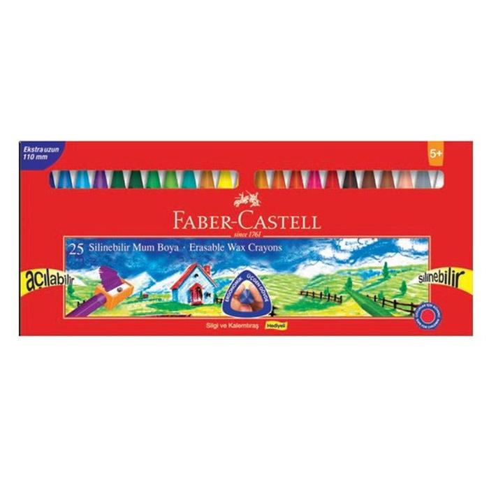Faber Castell 122725 Silinebilir Wax Crayon Pastel Boya 25’li