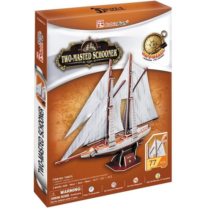 Cubic Fun 3D Puzzle Two-Masted Schooner Yelkenlisi 81 Parça