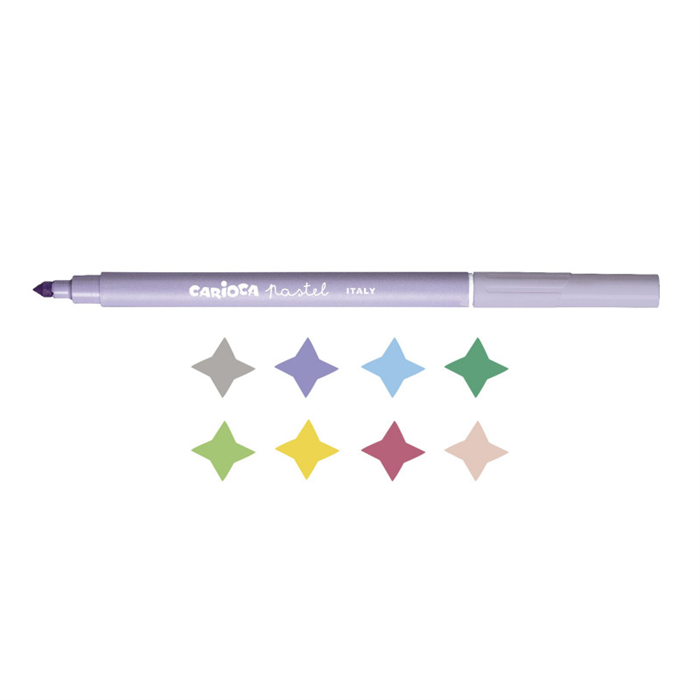 Carioca Süper Yıkanabilir Pastel Renk Keçeli Kalem 8'li 43032