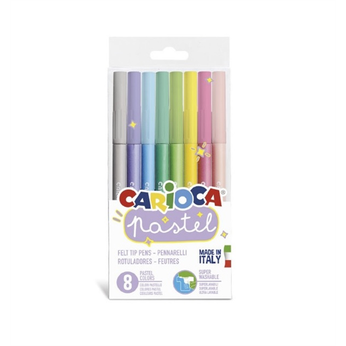 Carioca Süper Yıkanabilir Pastel Renk Keçeli Kalem 8'li 43032