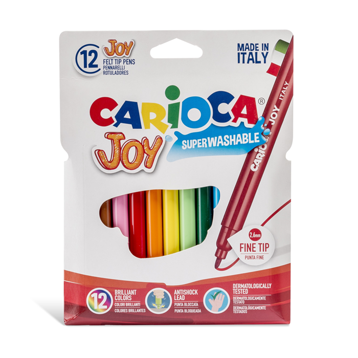 Carioca Joy Süper Yıkanabilir Keçeli Boya Kalemi 12'li 40531