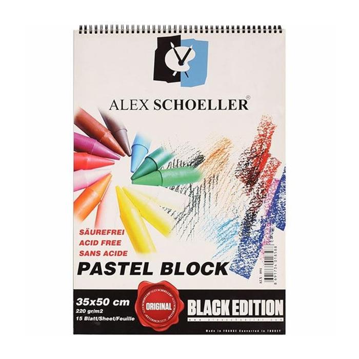 Alex Schoeller Pastel Blok Spiralli Siyah 35*50 cm 220 gr