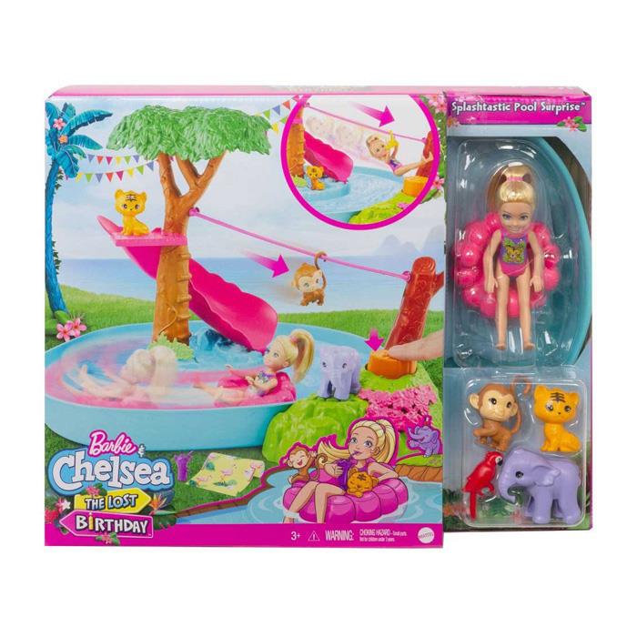 Barbie ve Chelsea Havuz Partisi Oyun Seti GTM85