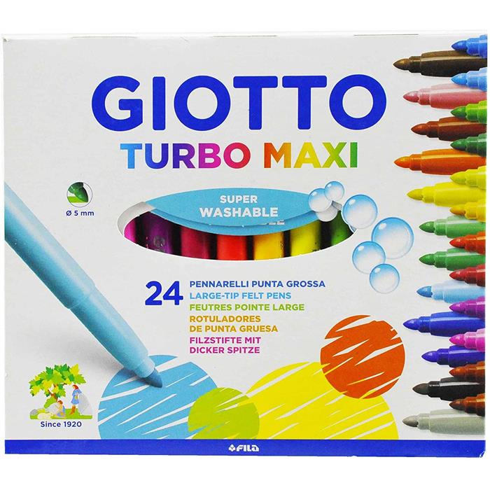 Giotto Turbo Maxi Kalın Keçeli Kalem 24 Renk