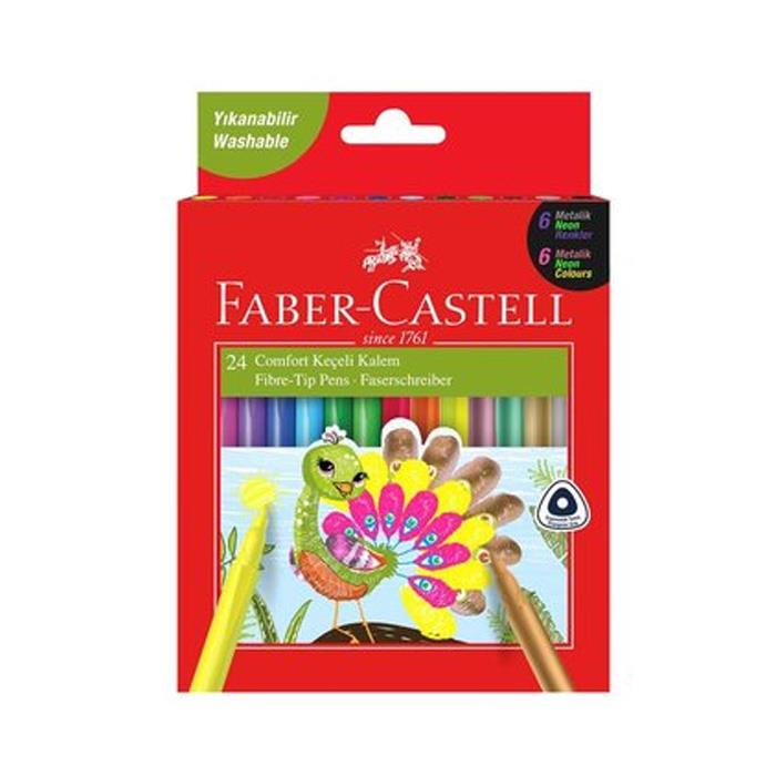 Faber-Castell Comfort 6 Neon 6 Metalik 12 Klasik 24'lü Keçeli Kalem