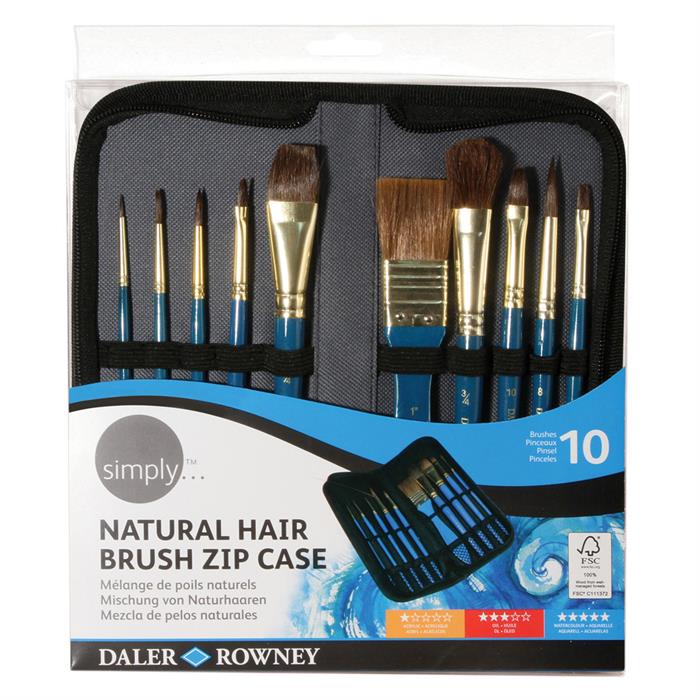 Daler Rowney Natural Hair Çantalı Fırça Seti 10'lu