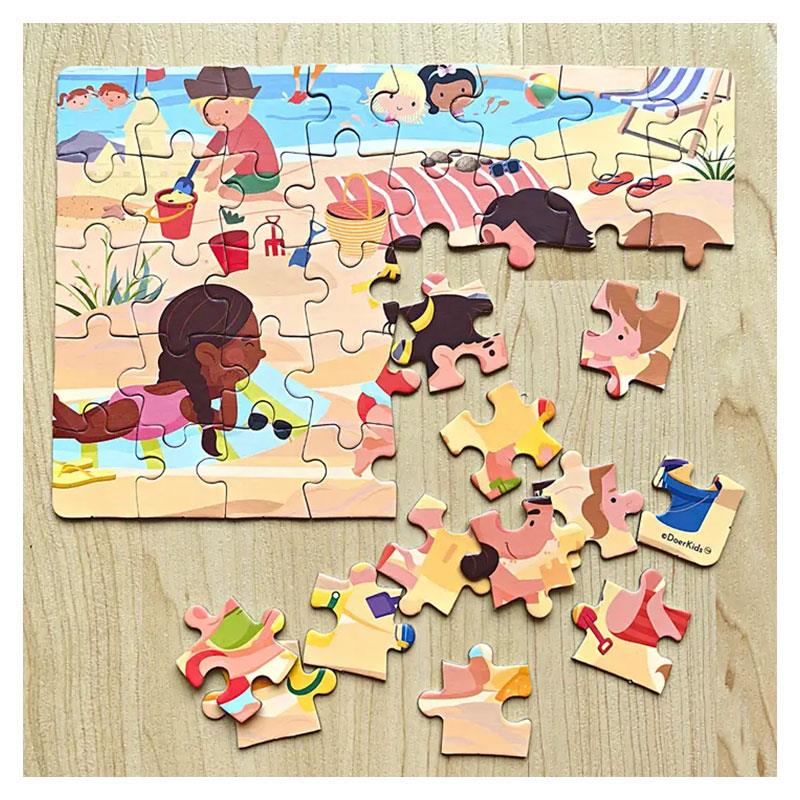 DoerKids Çocuklar Kumsalda Mini Puzzle 40 Parça